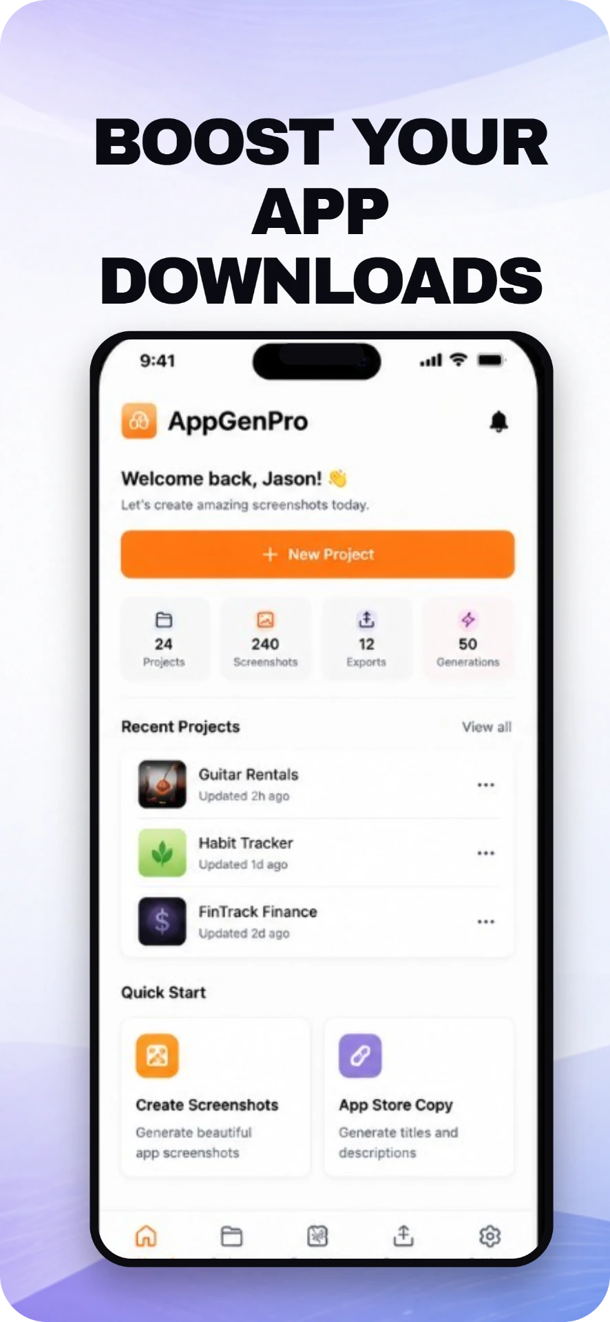 AppGenPro storyboard screen 3: Boost Your App Downloads
